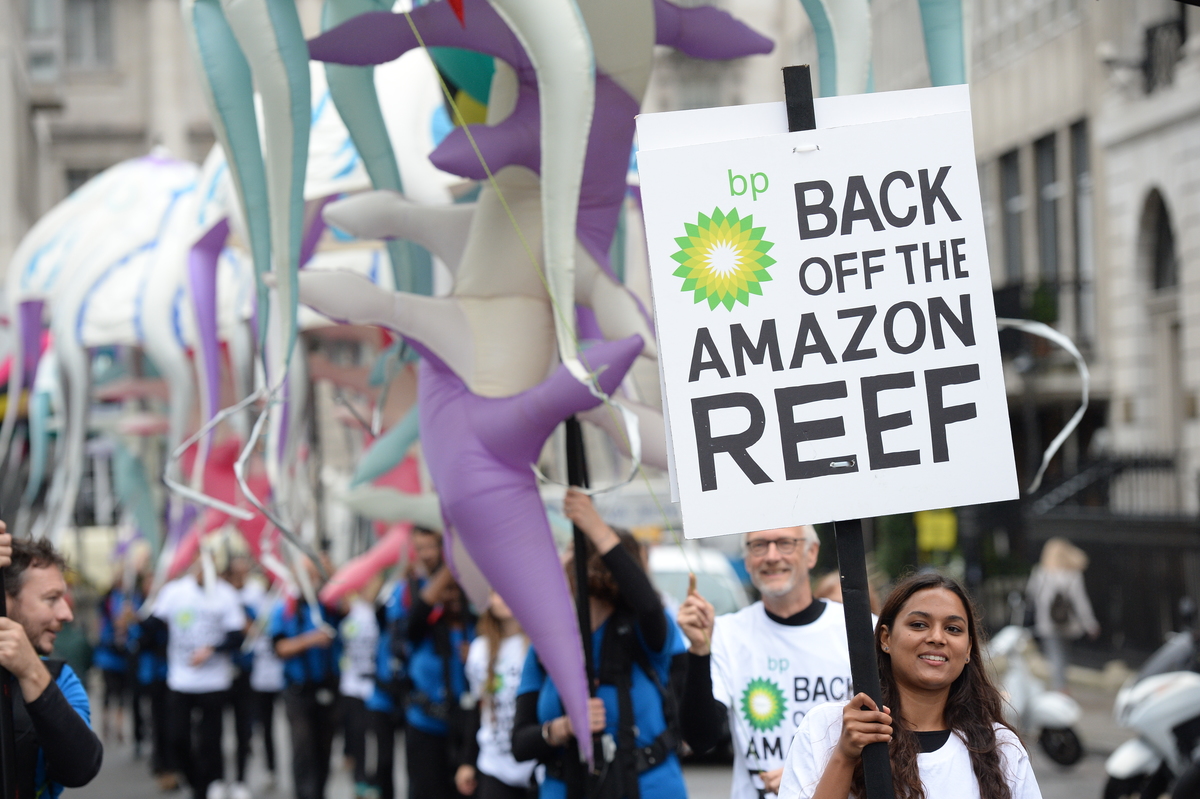 Image for Locals come out in force to challenge BP’s plans to drill near the Amazon Reef