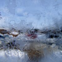 Closeup of frost on a window pane