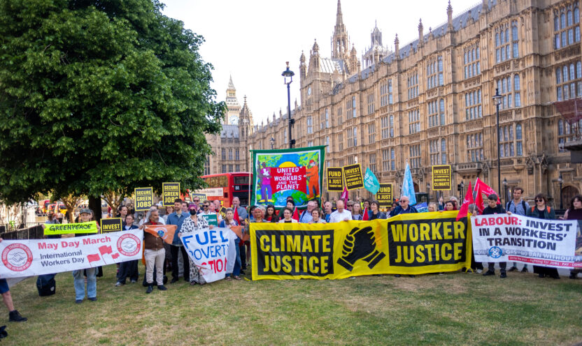 Just Transition Rally outside Parliament in London